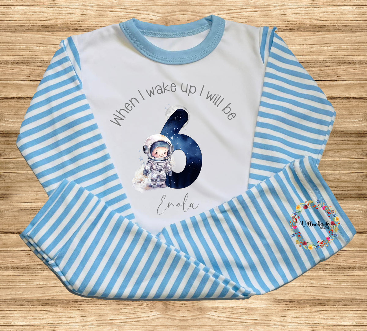 When I Wake Up I Will Be - Personalised Astronaut Birthday Pyjamas