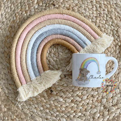 Teddy Bear Rainbow Personalised Kids 6oz Mug
