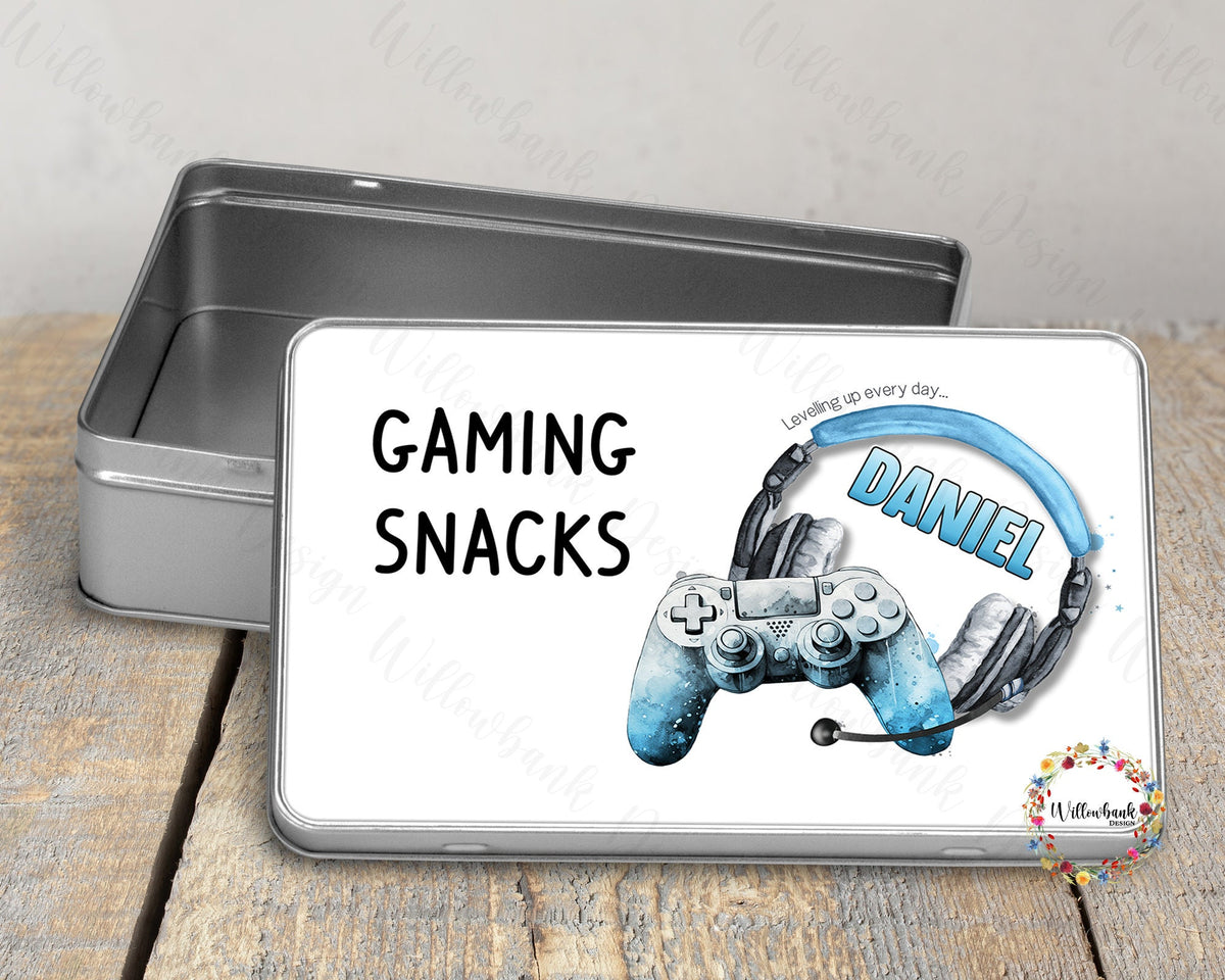 Personalised Gaming Snacks Tin
