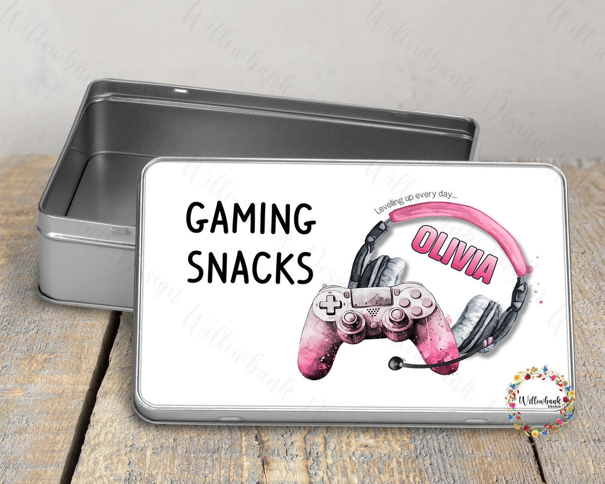 Personalised Gaming Snacks Tin