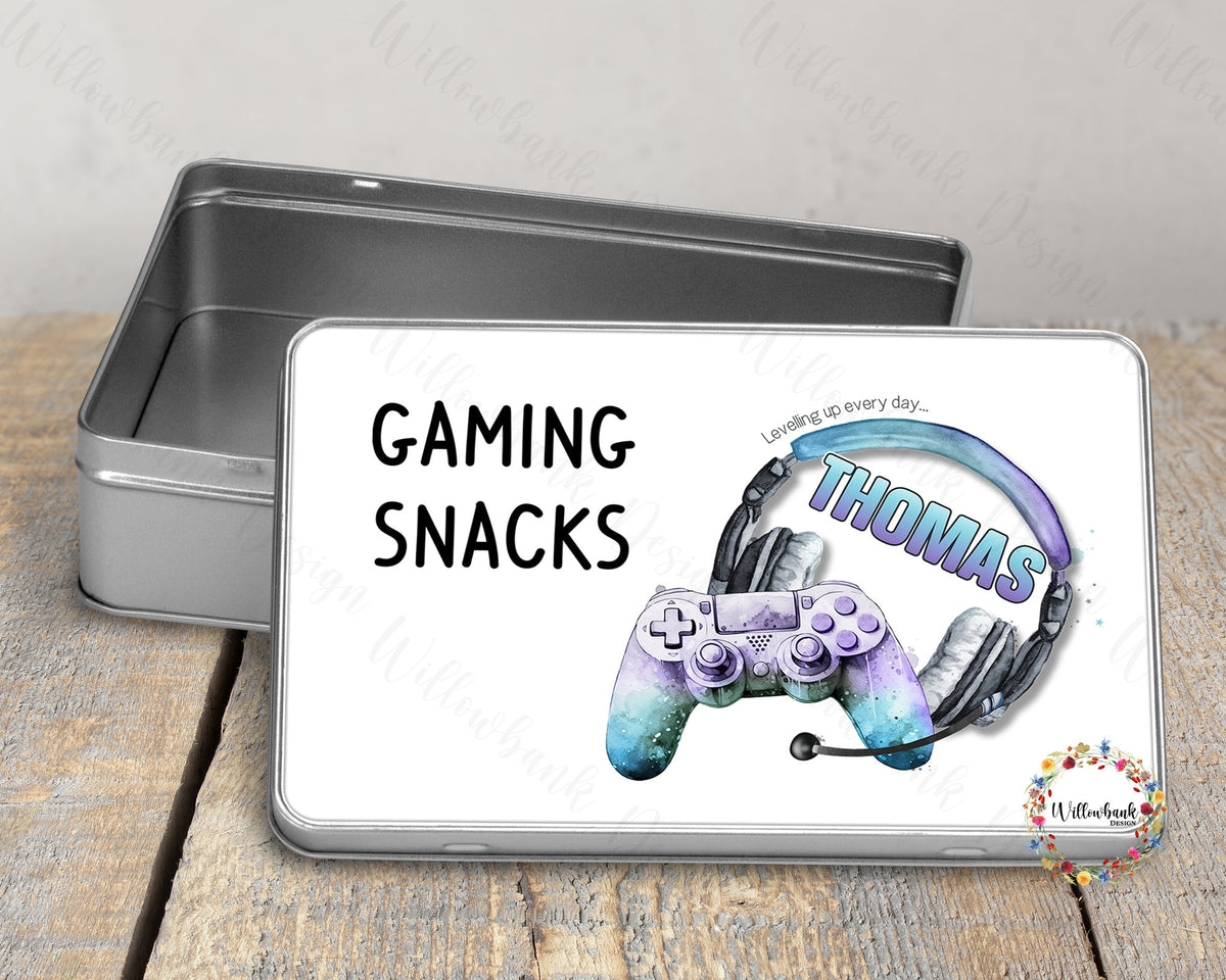 Personalised Gaming Snacks Tin