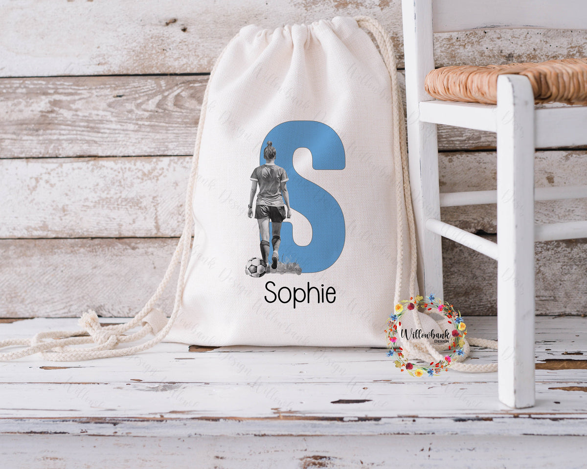 Personalised Football Drawstring Bag