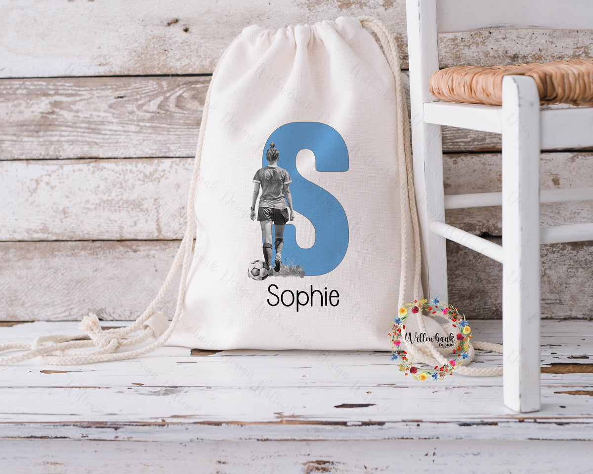 Personalised Football Drawstring Bag