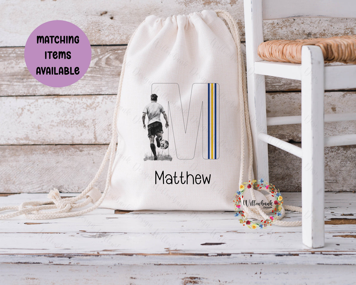 Personalised Football Drawstring Bag