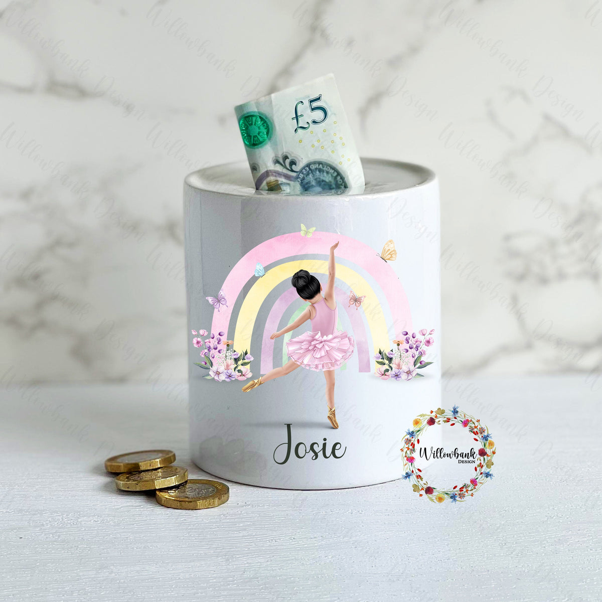 Personalised Ballerina Money Box