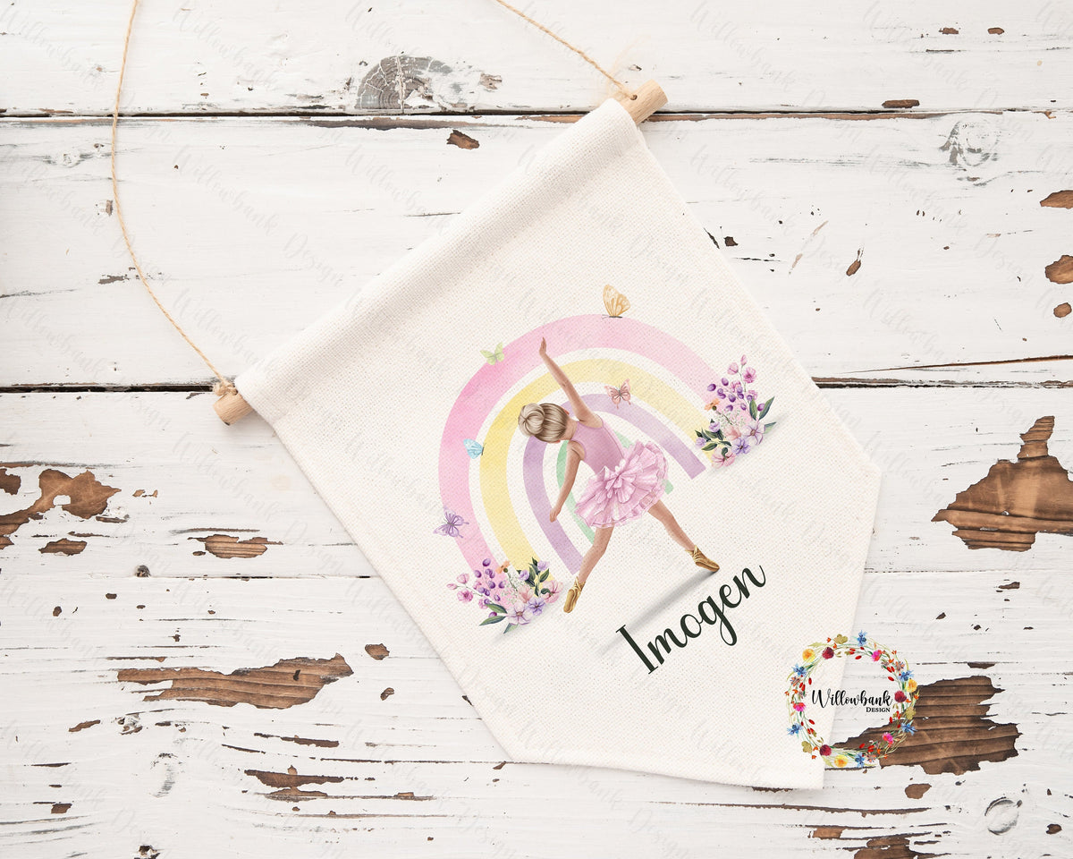Personalised Ballerina Linen Hanging Decoration
