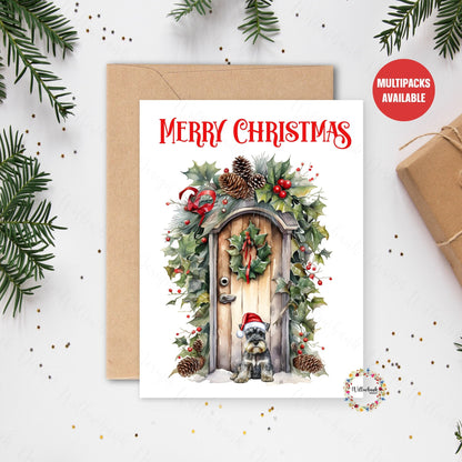 Multipack Miniature Schnauzer Christmas Card