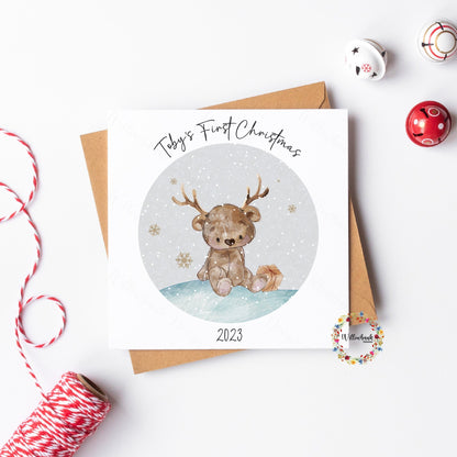 Personalised Baby's First Christmas Card