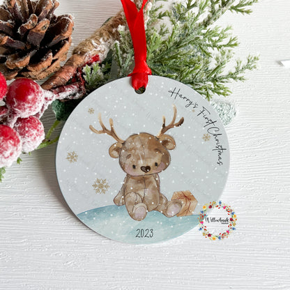 Personalised Baby's First Christmas Tree Decoration