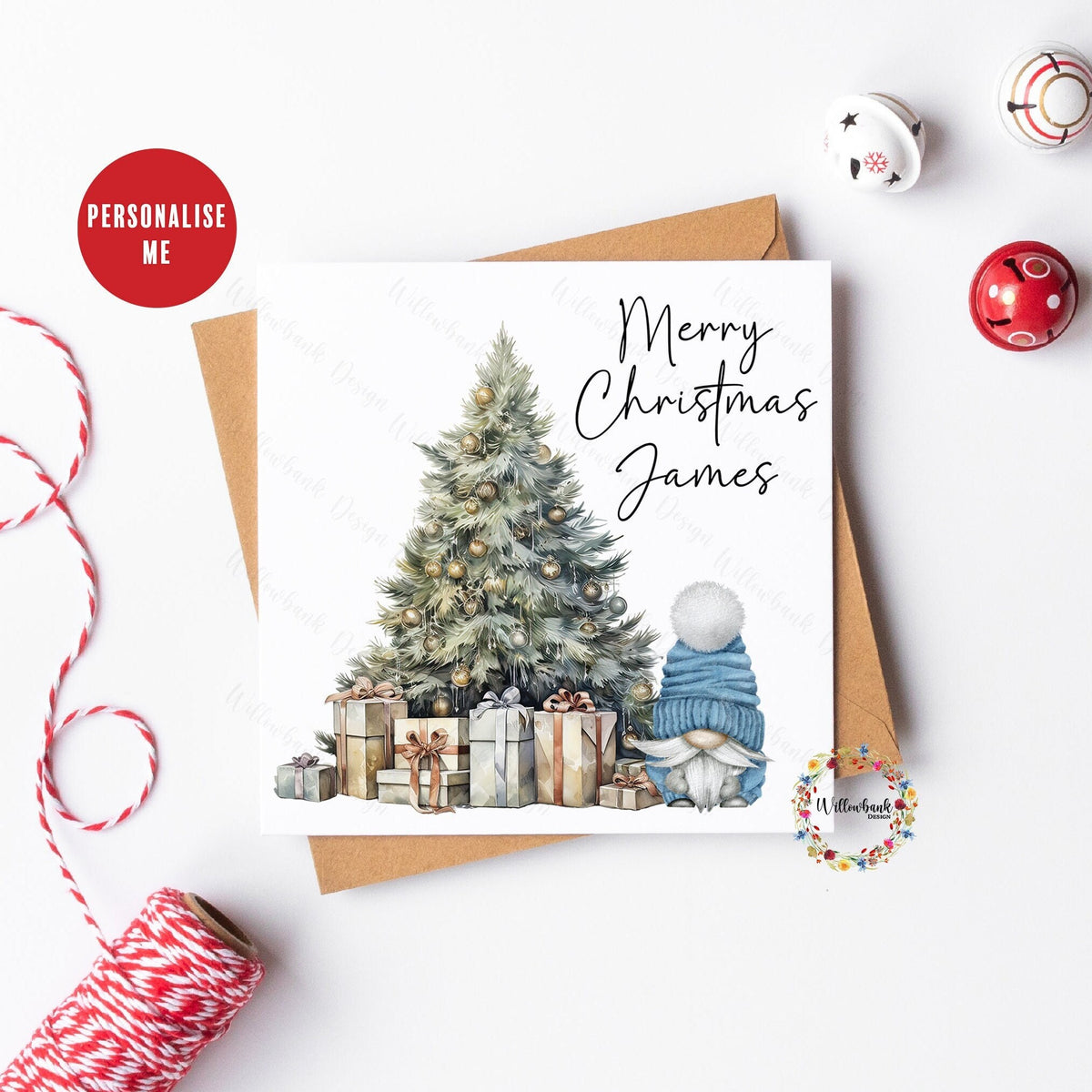 Personalised Christmas Gonk Card