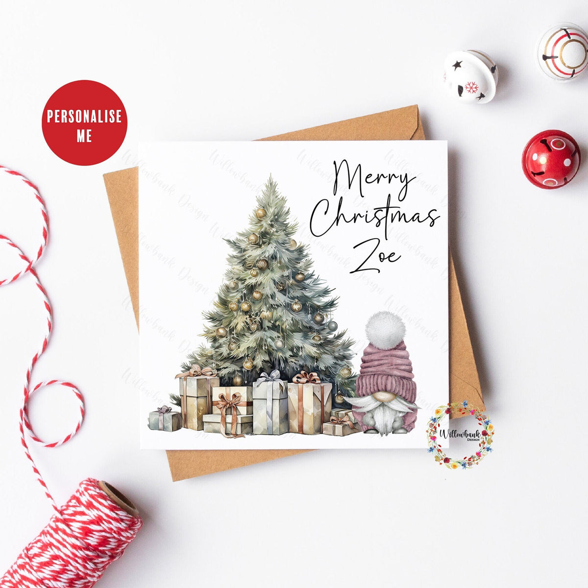 Personalised Christmas Gonk Card
