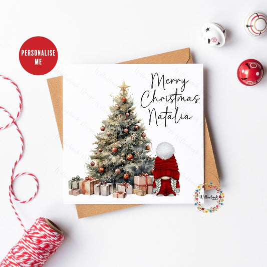 Personalised Christmas Gonk Card