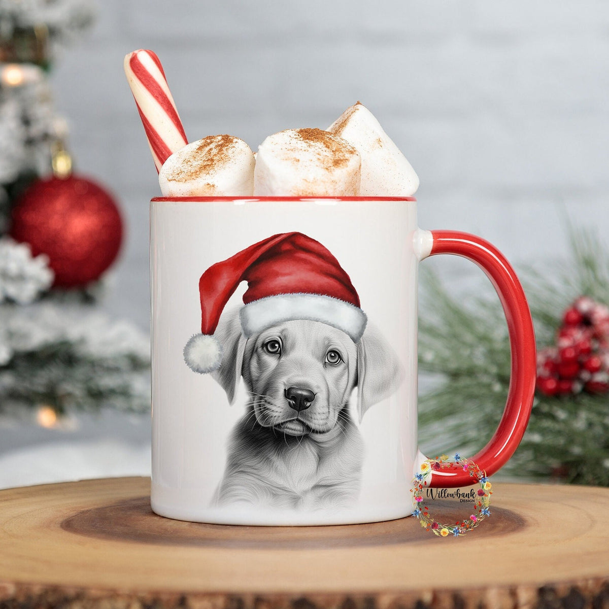 Personalised Sketchy Labrador Christmas 11oz Mug