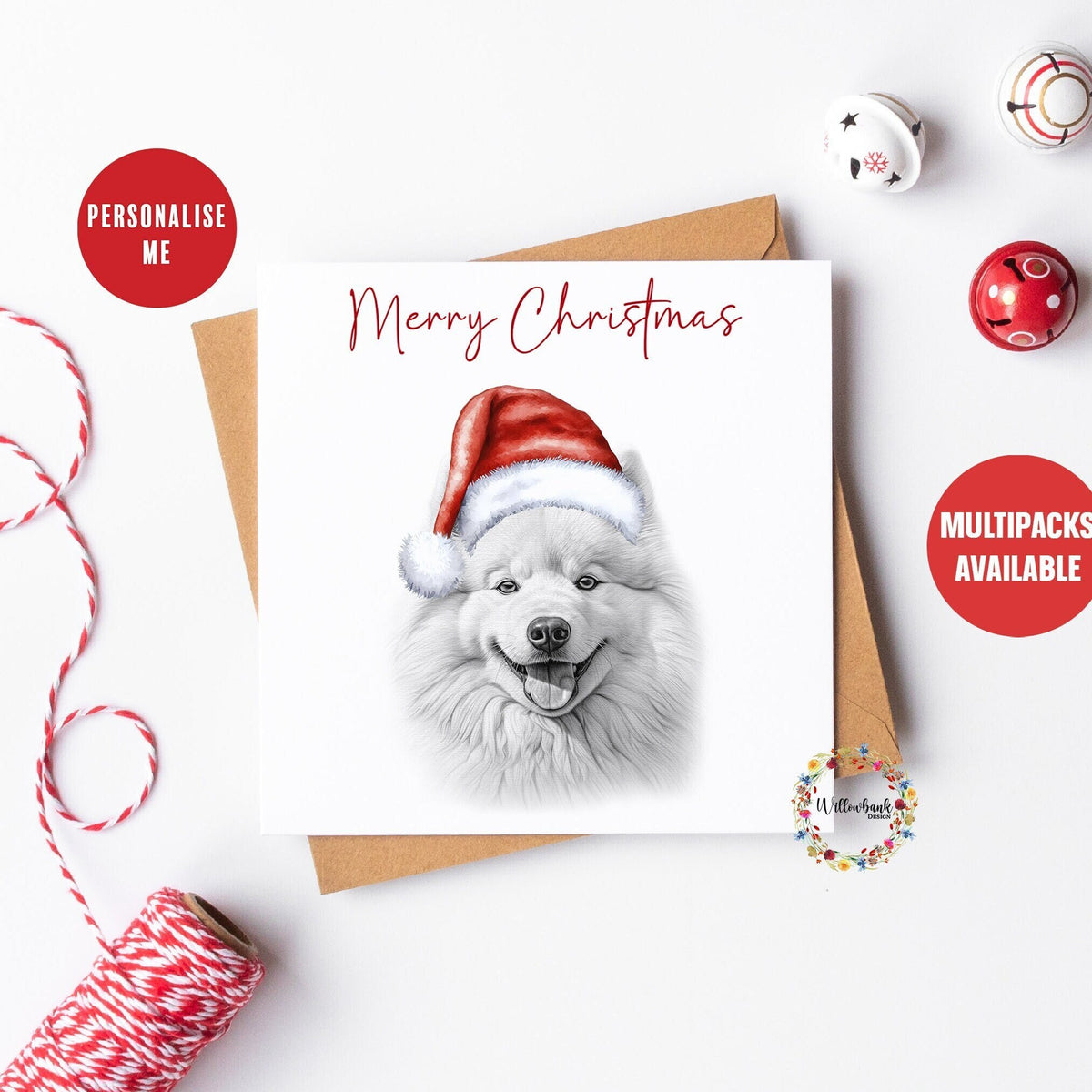 Personalised Samoyed Christmas Card