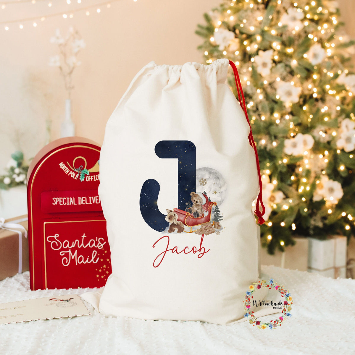 Personalised Santa Sleigh Christmas Sack