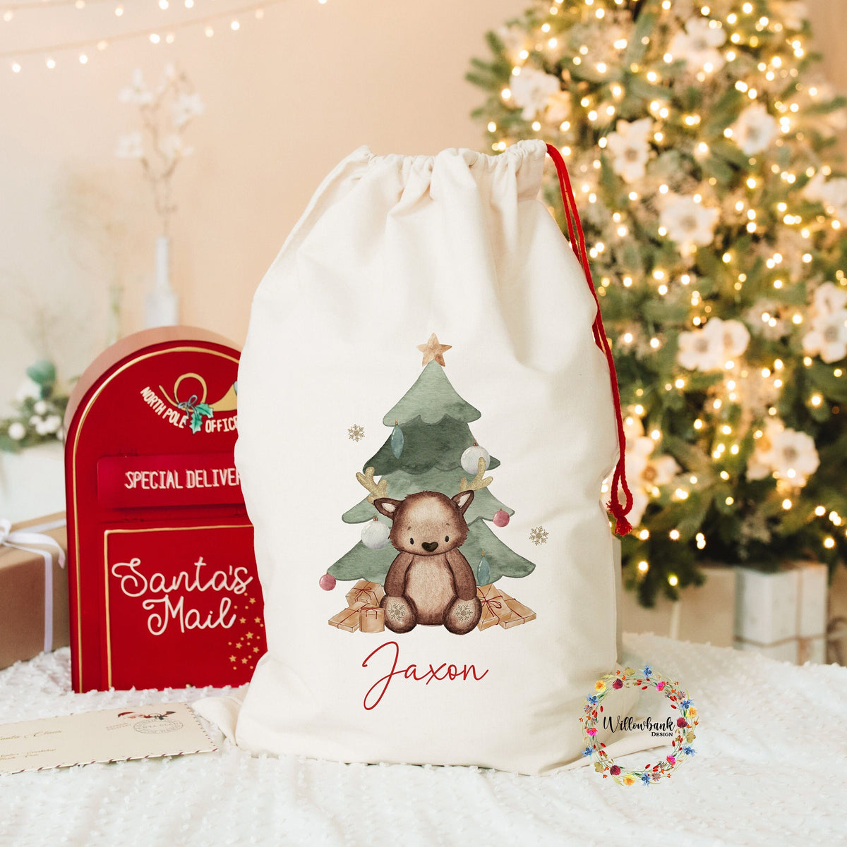 Personalised Reindeer Christmas Sack