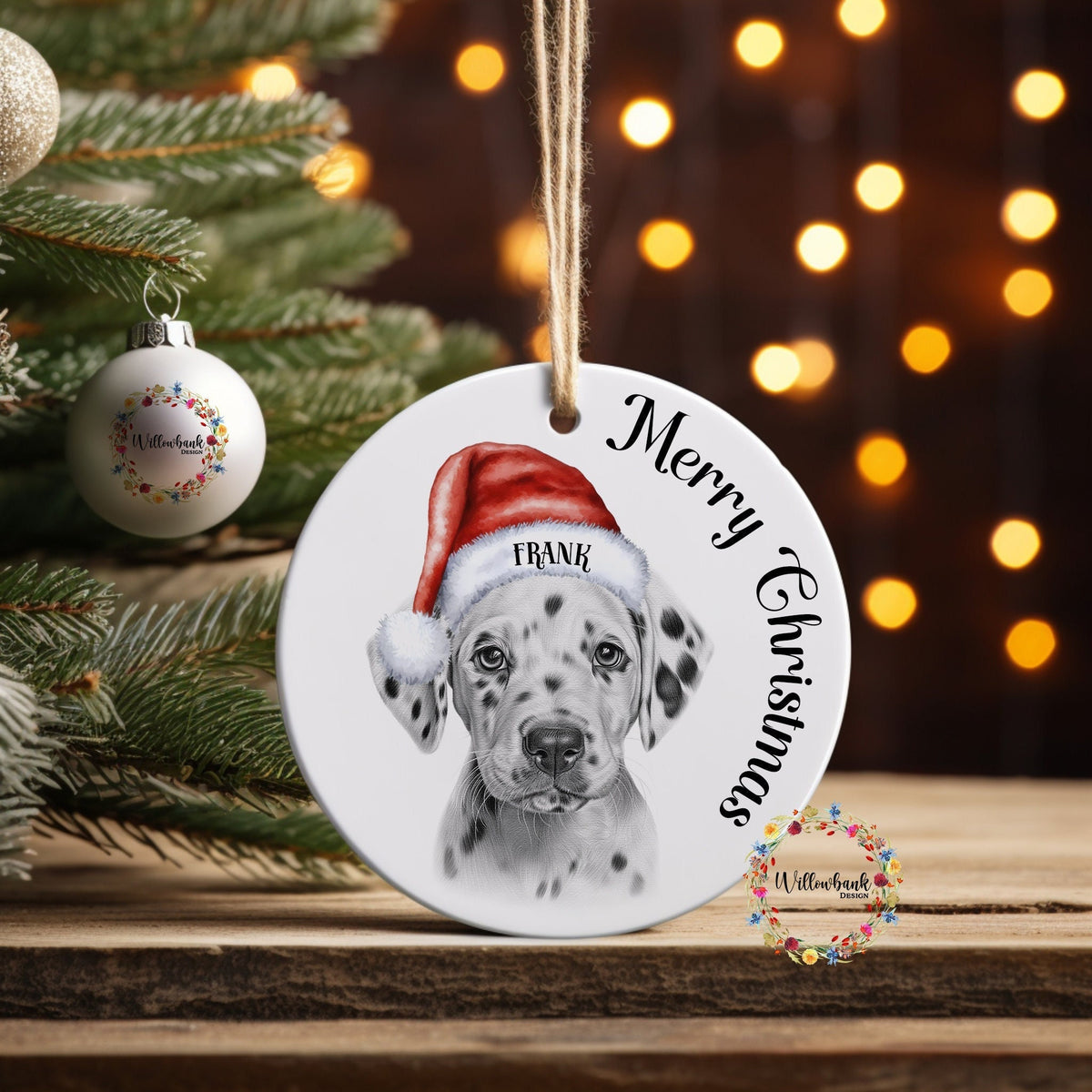 Personalised Sketchy Dalmation Christmas Tree Decoration