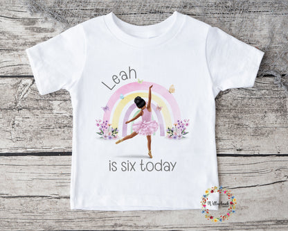 Personalised Happy Birthday Ballerina Tshirt