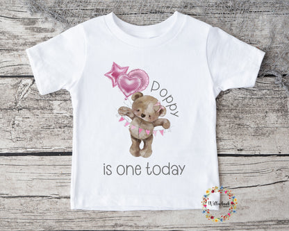 Personalised Happy Birthday Bear Tshirt