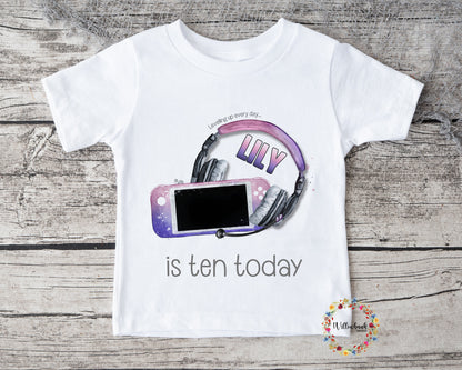 Personalised Happy Birthday Gamer Tshirt