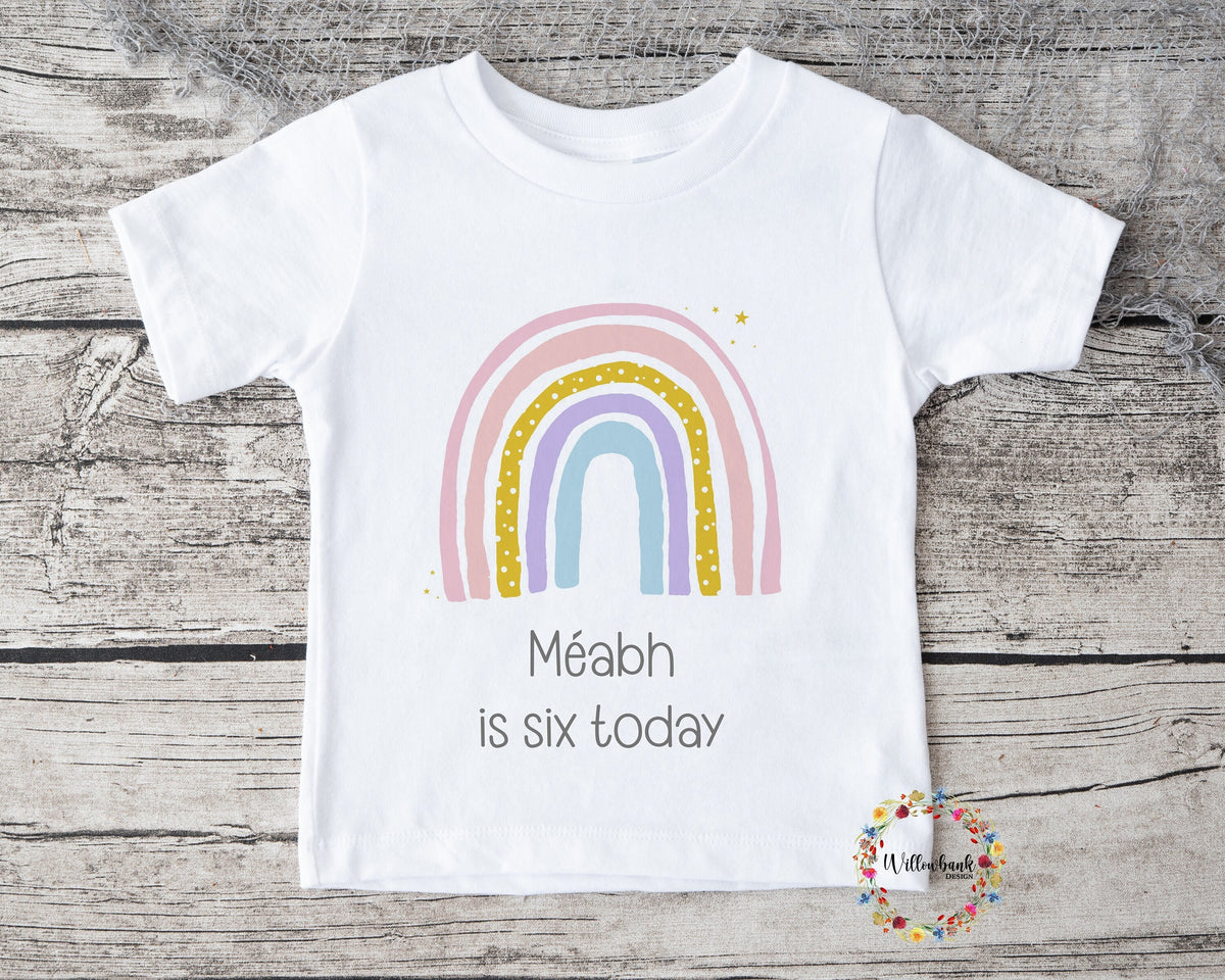 Personalised Happy Birthday RainbowTshirt