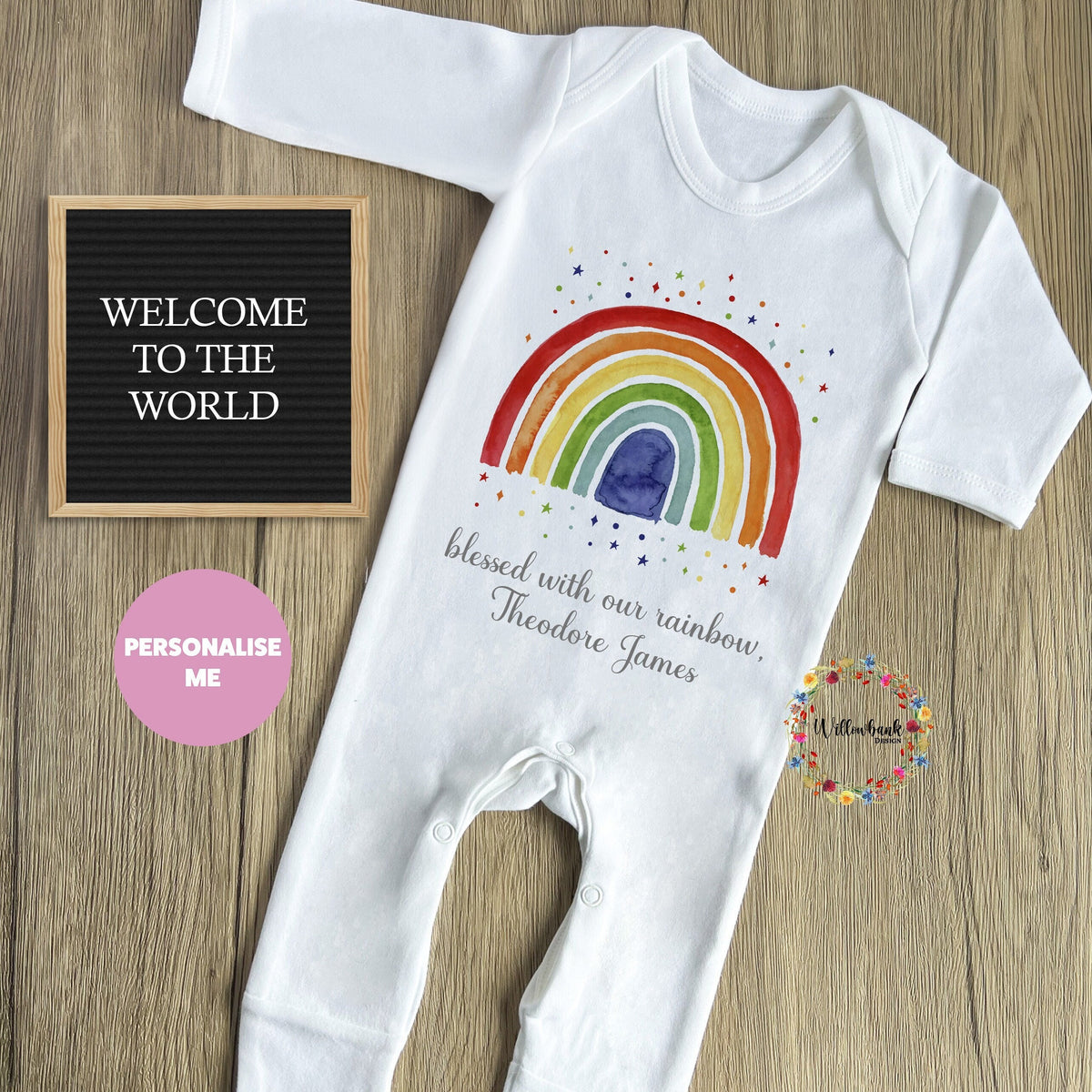 New Baby Rainbow Baby Grow