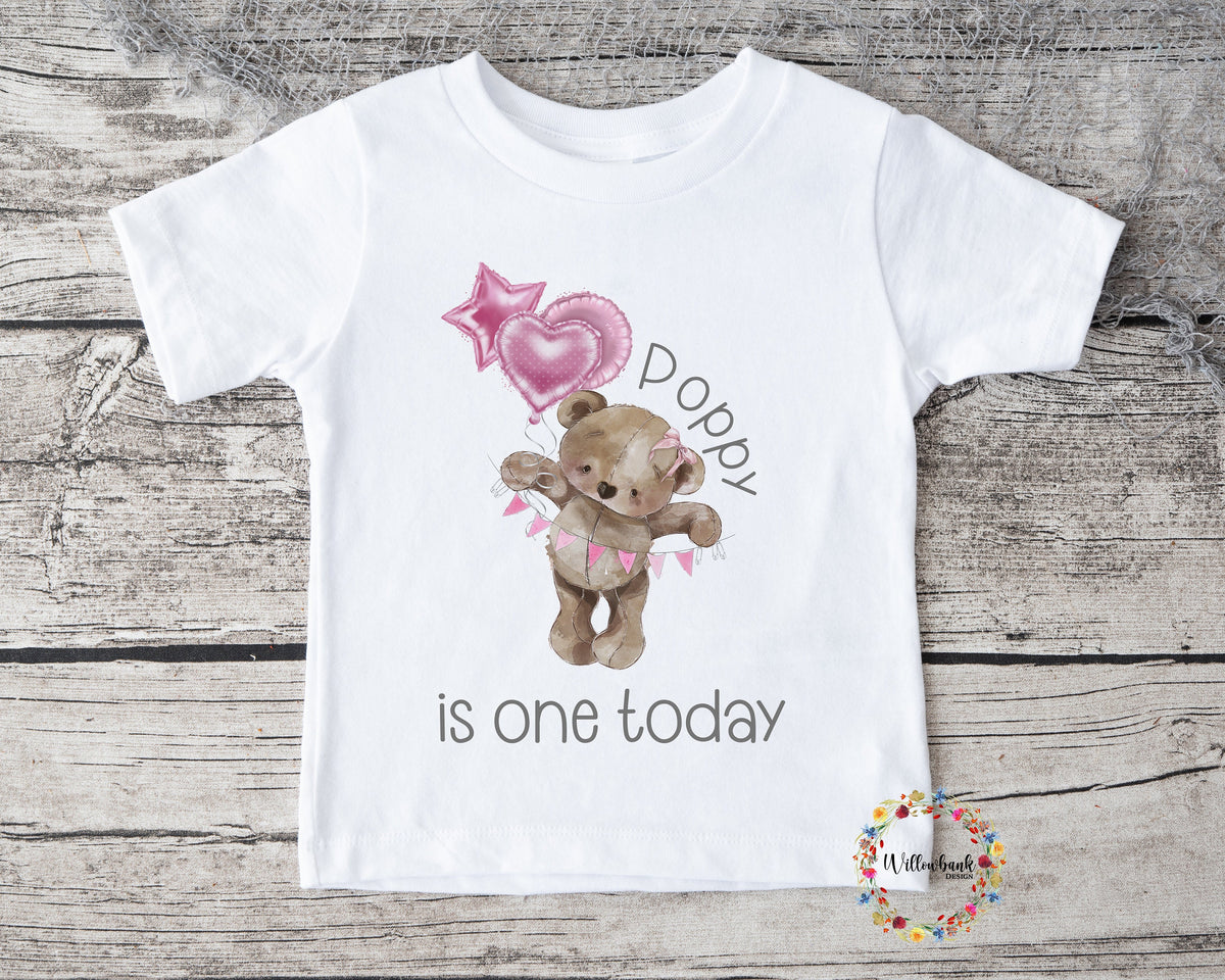 Personalised Happy Birthday Bear Tshirt