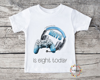 Personalised Happy Birthday Gamer Tshirt