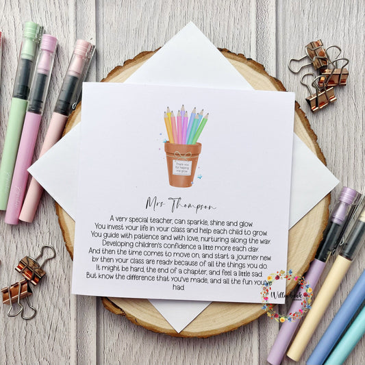 Personalised Best Teacher In The World Card