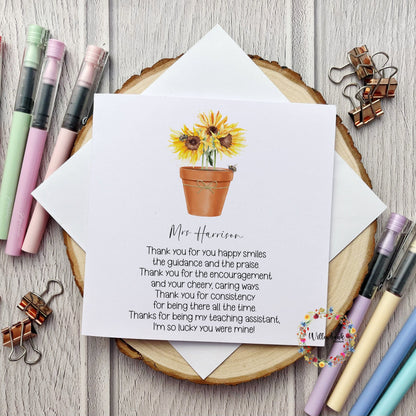 Personalised Teacher Card