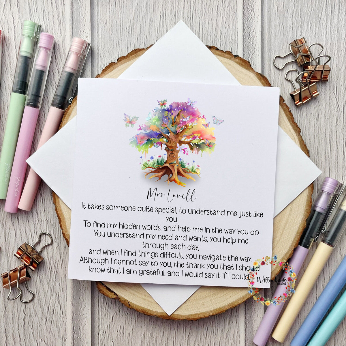Personalised Teacher Card