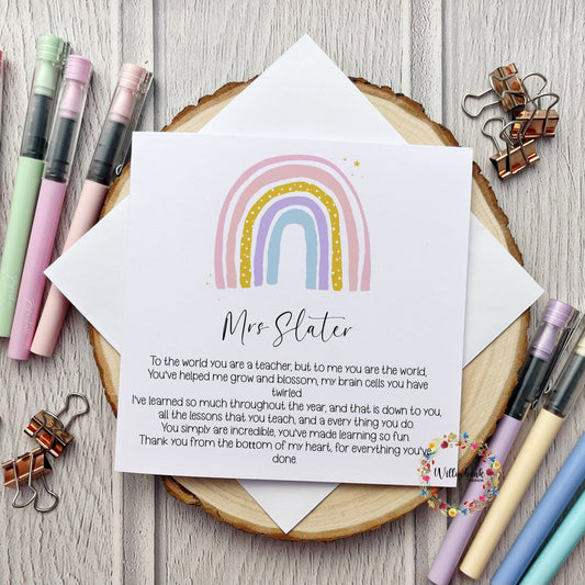 Personalised Best Teacher In The World Card