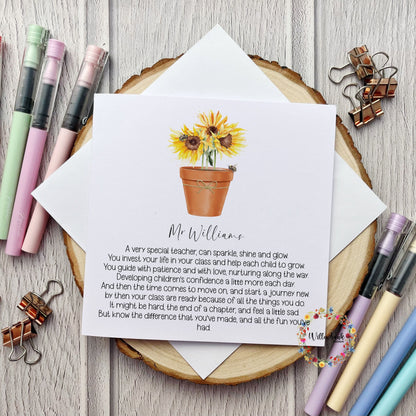 Personalised Best Teacher In The World Card
