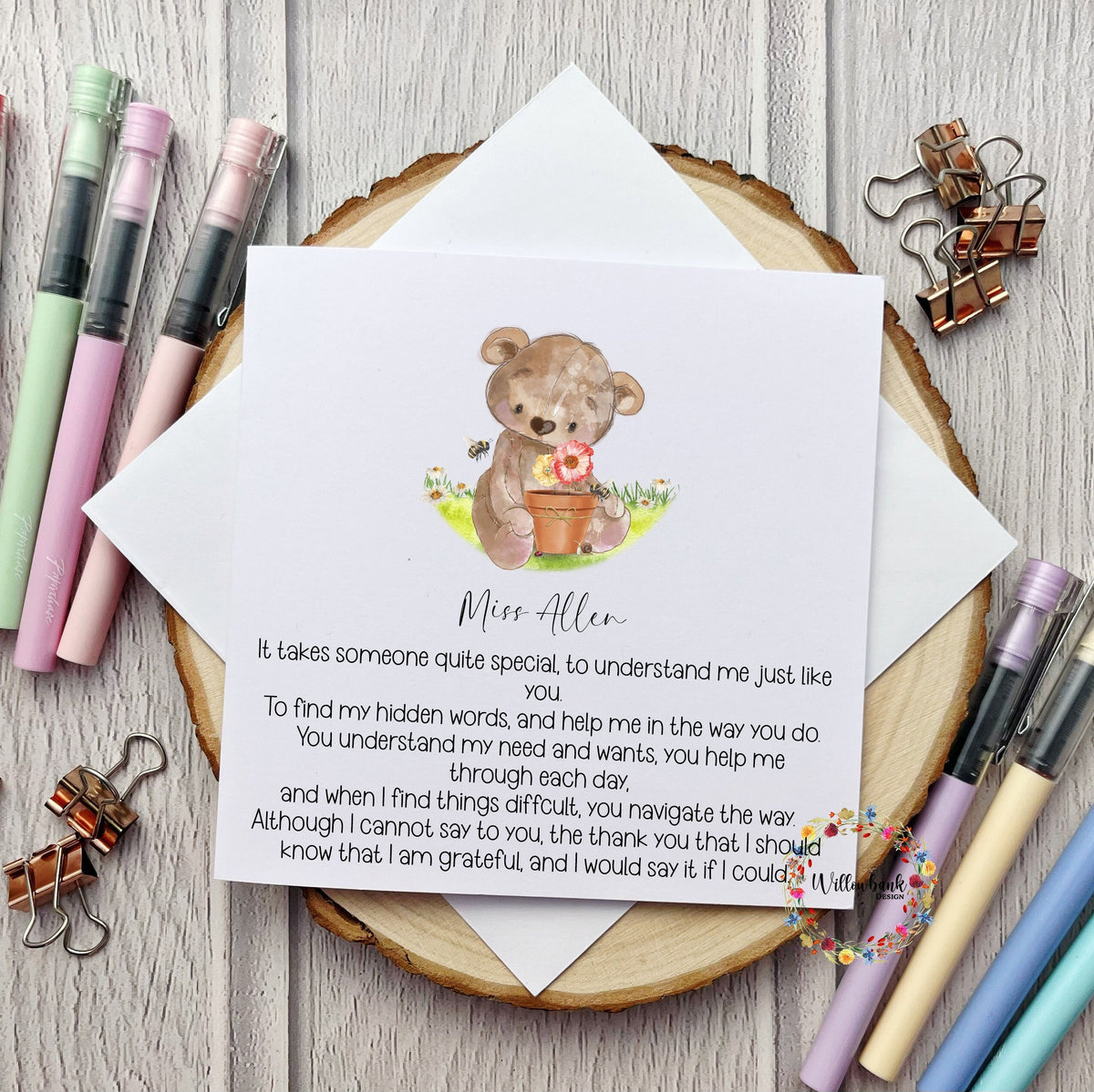Personalised Teacher Card