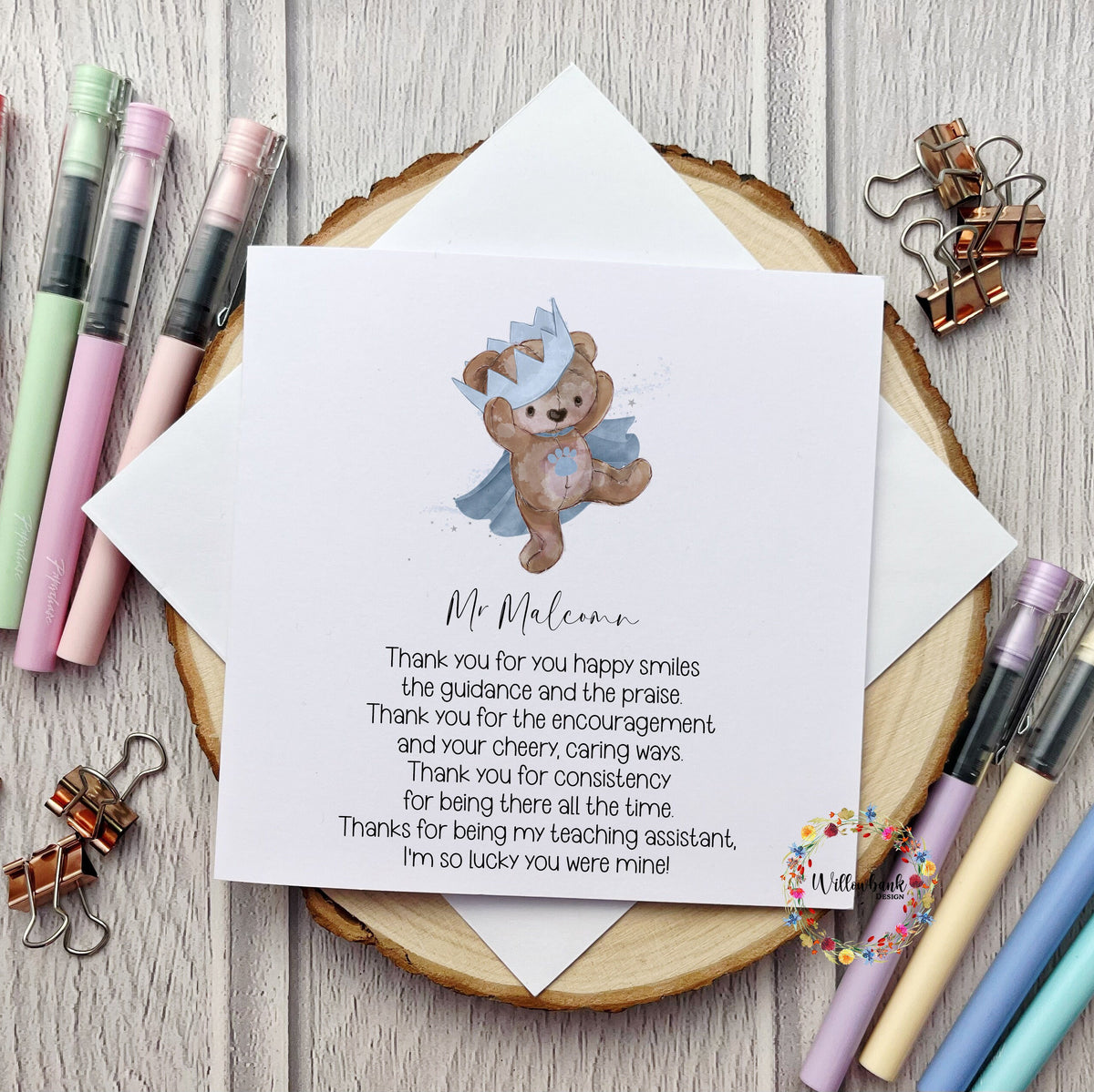 Personalised Teacher Card