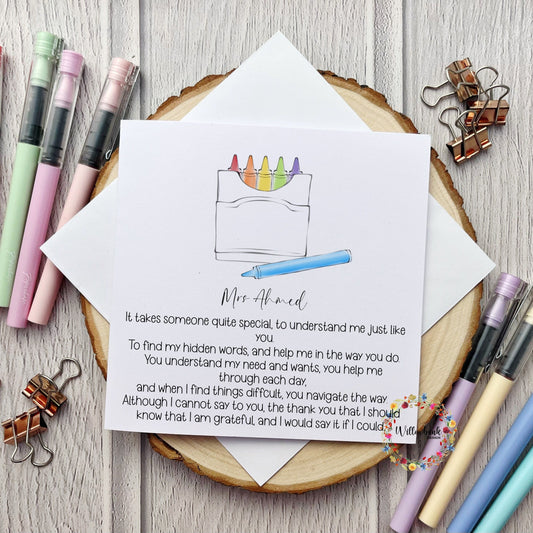 Personalised Teacher Card