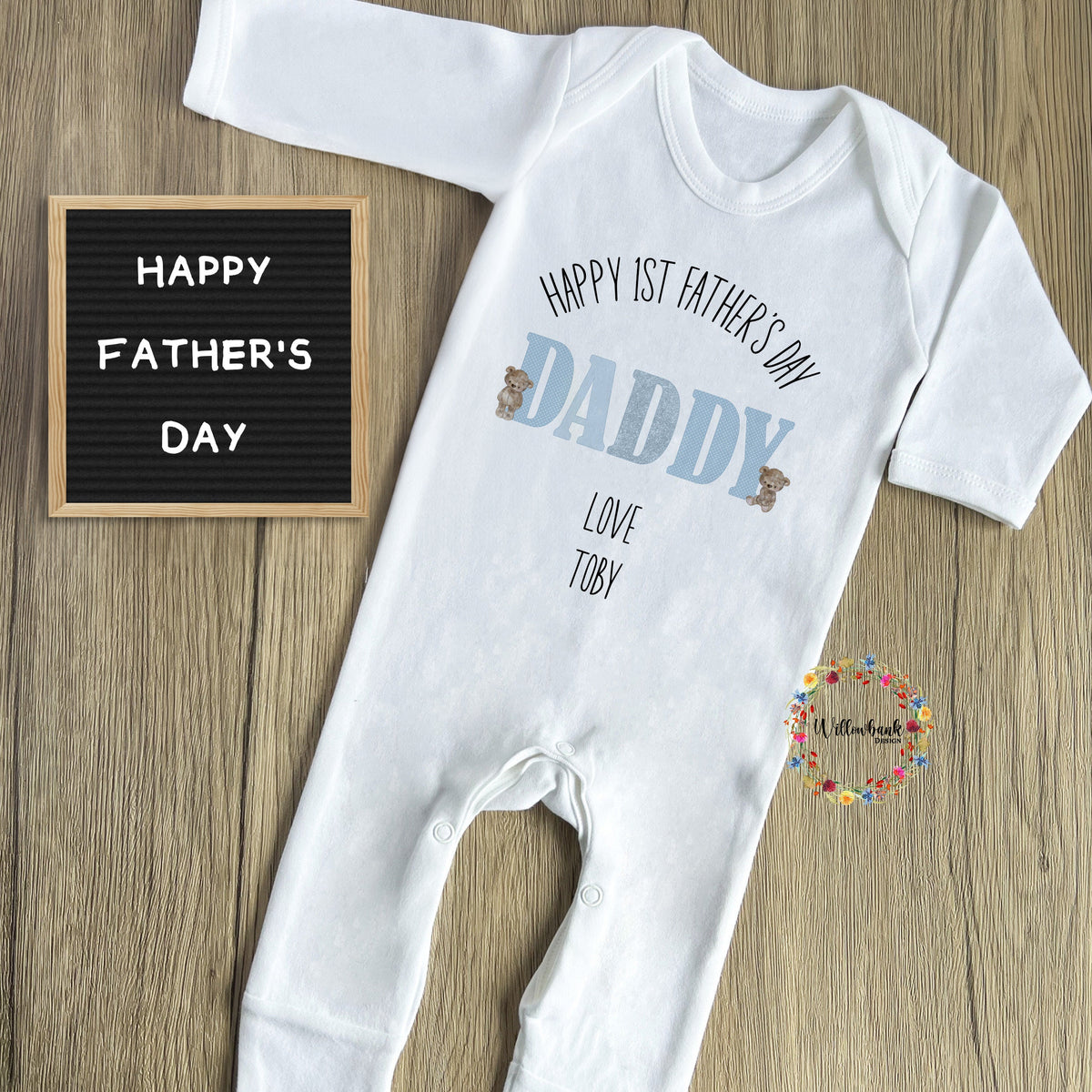 First Father's Day Bear Babygrow