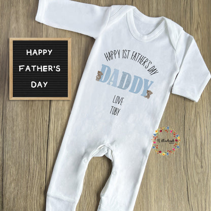 First Father's Day Bear Babygrow