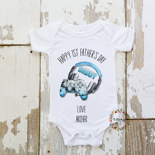 First Father's Day Gamer Babygrow