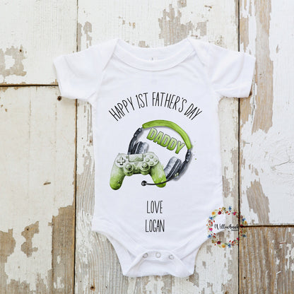 First Father's Day Gamer Babygrow
