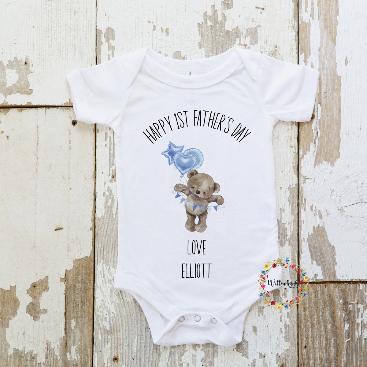 First Father's Day Teddy Bear Babygrow