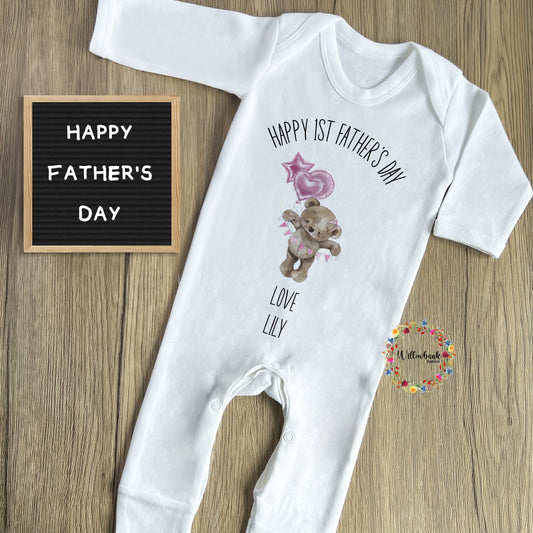 First Father's Day Teddy Bear Babygrow