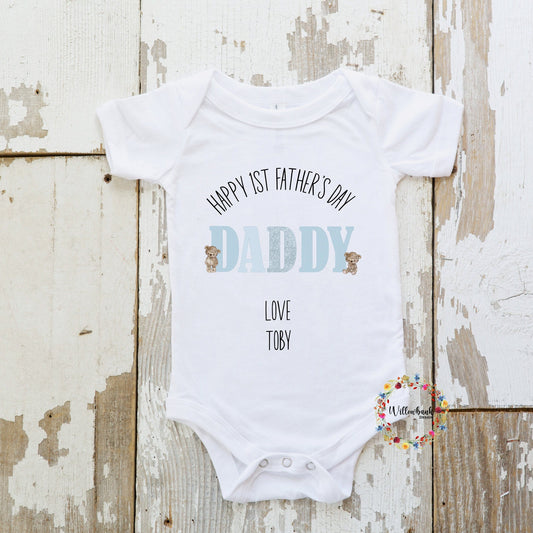 First Father's Day Bear Babygrow