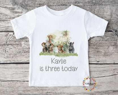 Personalised Happy Birthday Safari Tshirt