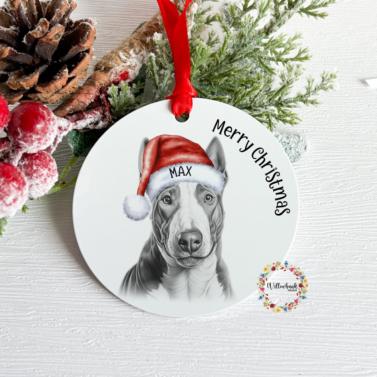 Personalised Bull Terrier Hanging Decoration