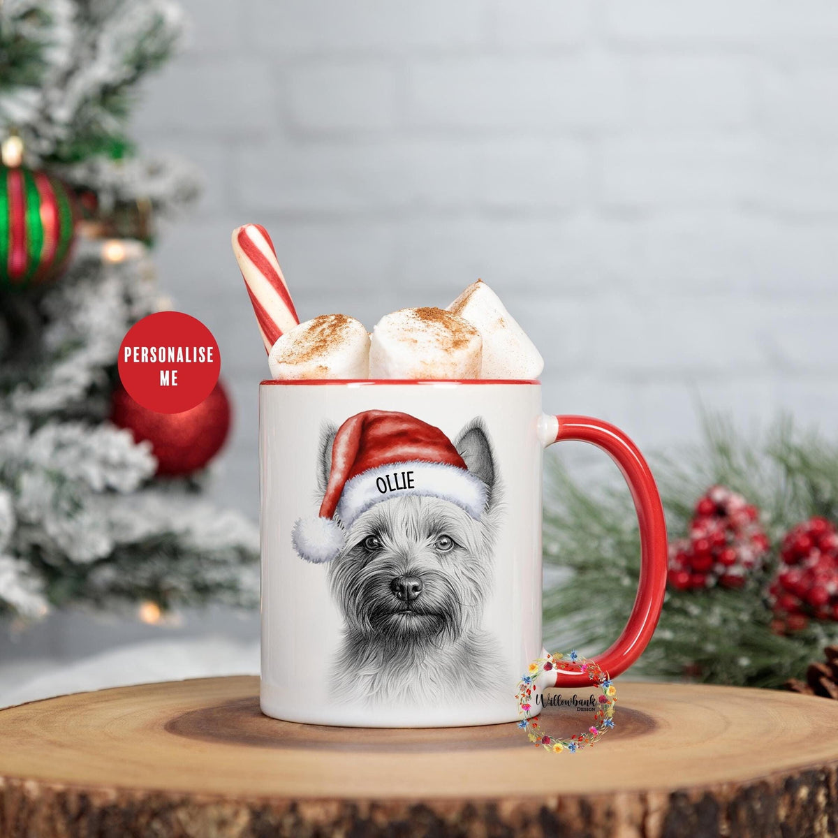 Personalised Cairn Terrier Christmas 11oz Mug