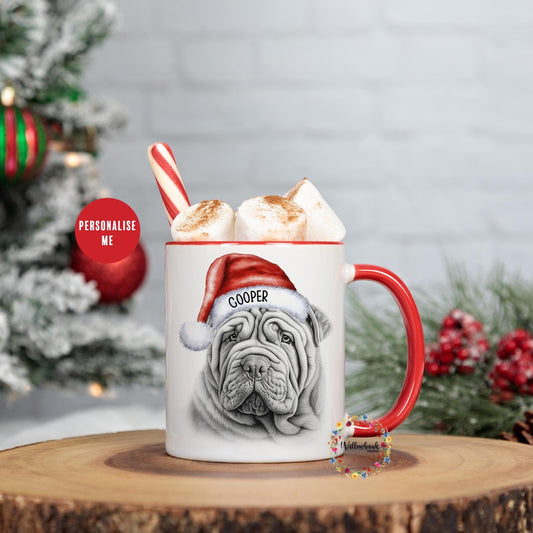 Personalised Shar Pei Christmas 11oz Mug