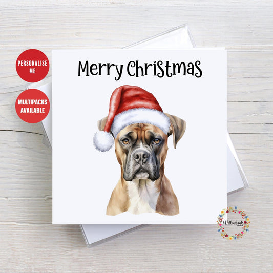 Personalised Boxer Christmas Card