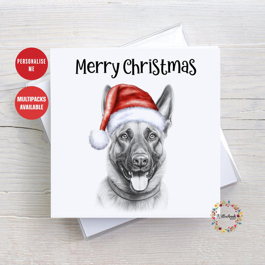 Personalised Belgian Malinois Christmas Card