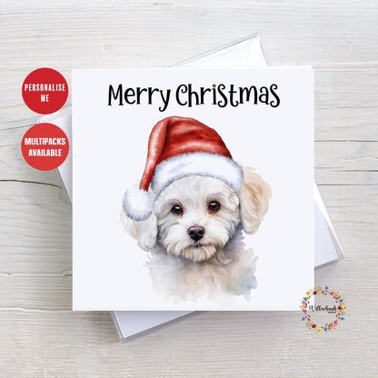 Multipack Personalised Bichon Frise Christmas Card